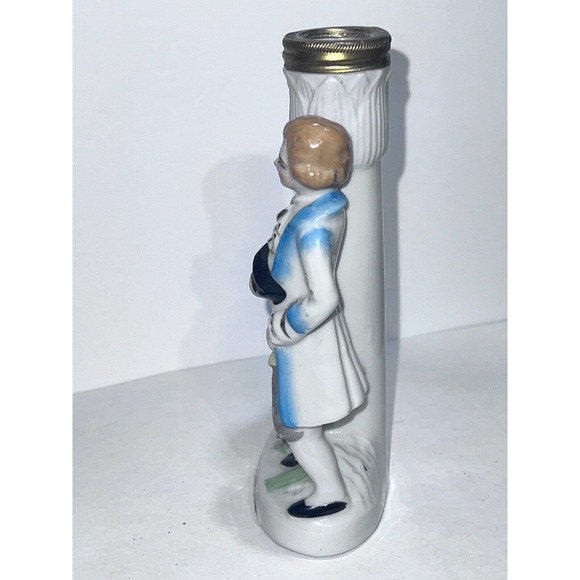 Vintage Porcelain Oil Lamp Base Colonial Victorian Couple Occupied Japan - Picture 4 of 8